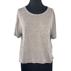 Rag & Bone Heather Gray Top Drop Shoulder Curved Hem Pullover Tee Size Small S